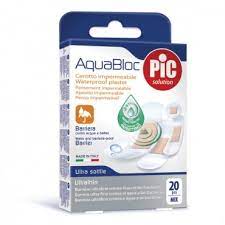 Pic Шархны лент усны хамгаалалттай антибактериал олон төрөлтэй №20 /Plasters Aquabloc Mix Antibacter/