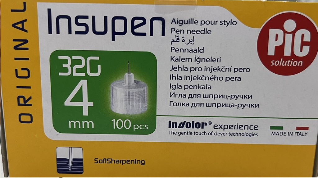 Pic Нэг удаагийн инсулин зүү хайрцаг G 32/4мм №100 /Insupen Pen Needles/